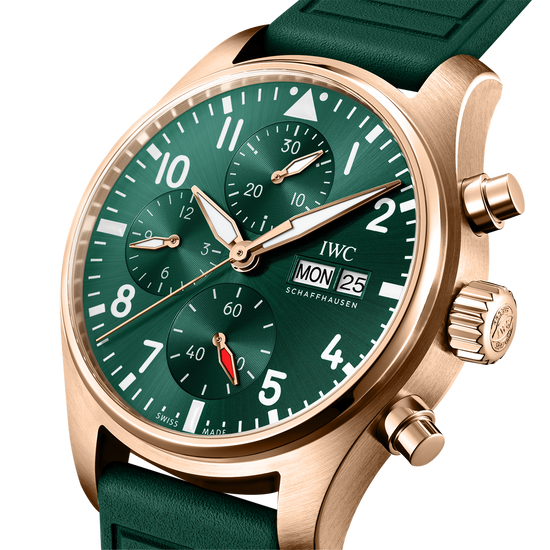 IWC Shaffhausen Pilot's Watch Chronograph 41 in Green & 18k Gold