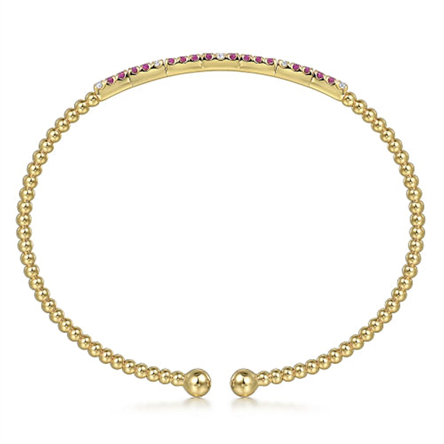 Gabriel & Co. Gold Bujukan Diamond & Ruby Split Bangle