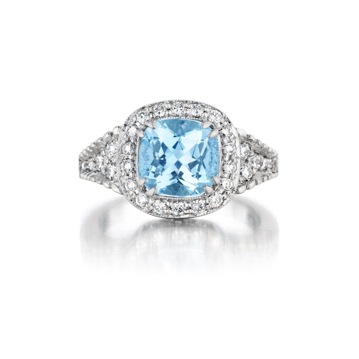 Penny Preville Cushion Cut Aquamarine Ring