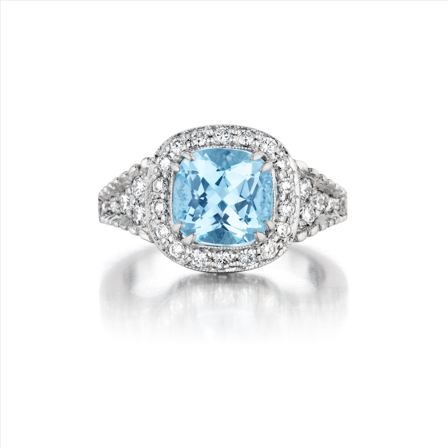 Penny Preville Cushion Cut Aquamarine Ring