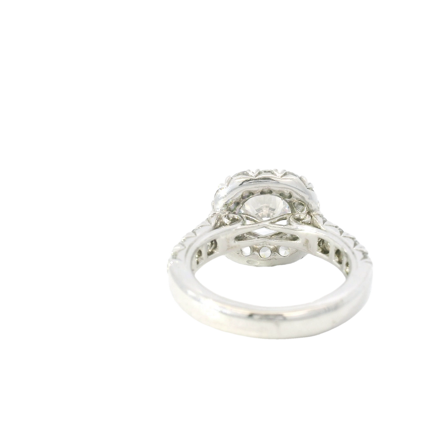 Gabriel & Co. Round Center with Cushion Diamond Halo & Sides Engagement Ring Setting