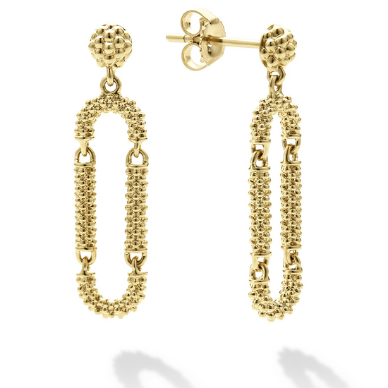 Lagos Superfine Caviar Drop Earrings in 18k Gold