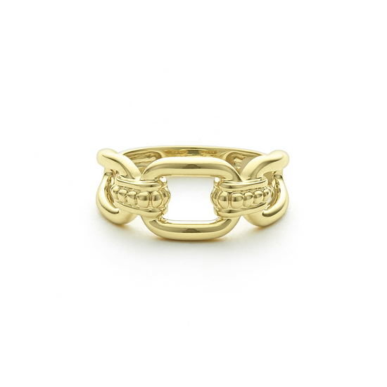 Lagos Gold Link Ring in 18k Gold