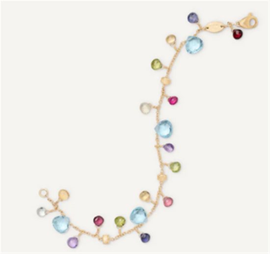 Marco Bicego Single-Strand Gemstone Droplets and Topaz Accent Bracelet in 18k Gold