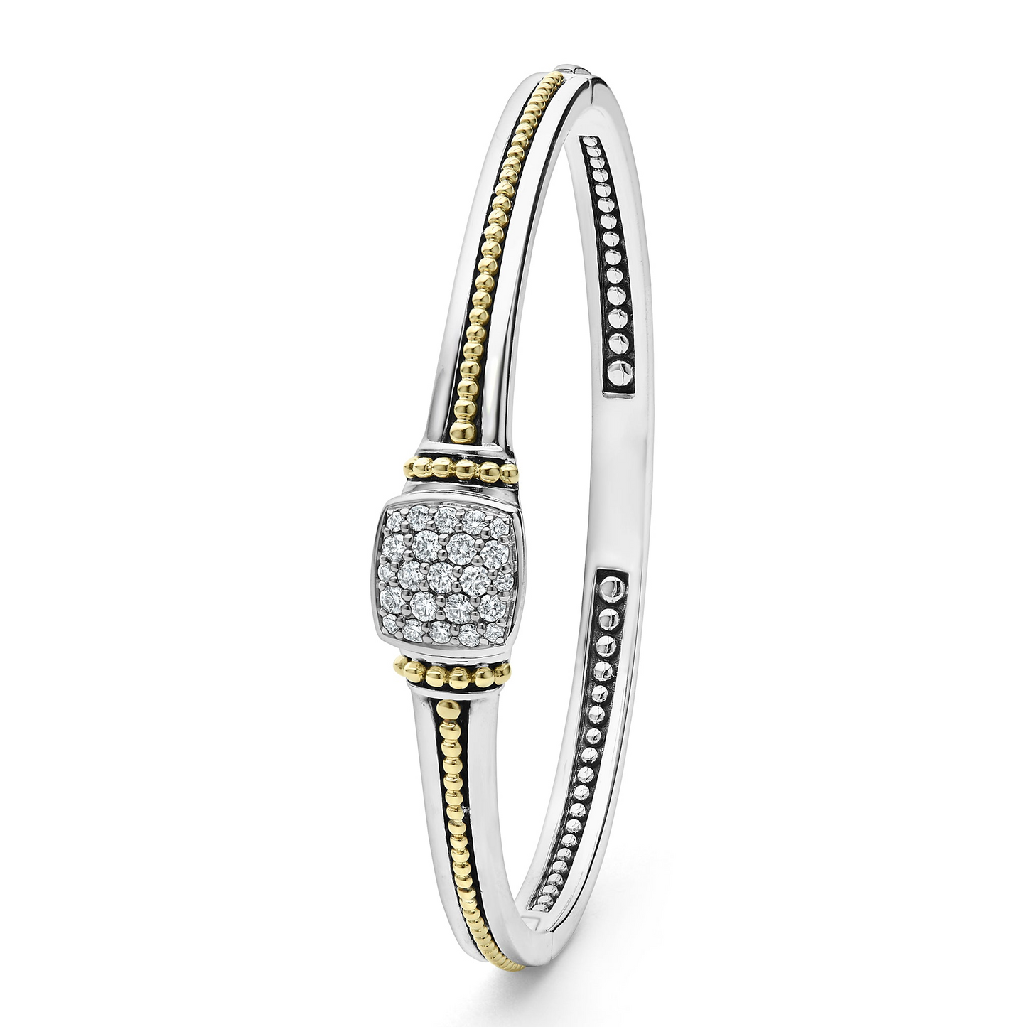 Lagos Two-Tone Diamond Cuff Bracelet