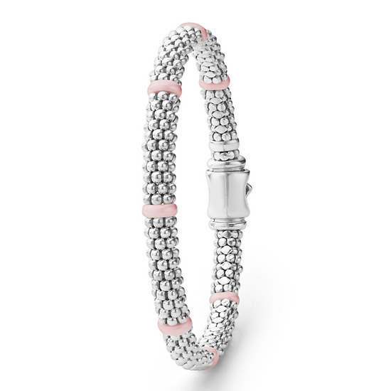 Lagos Pink Ceramic Station Caviar Bracelet