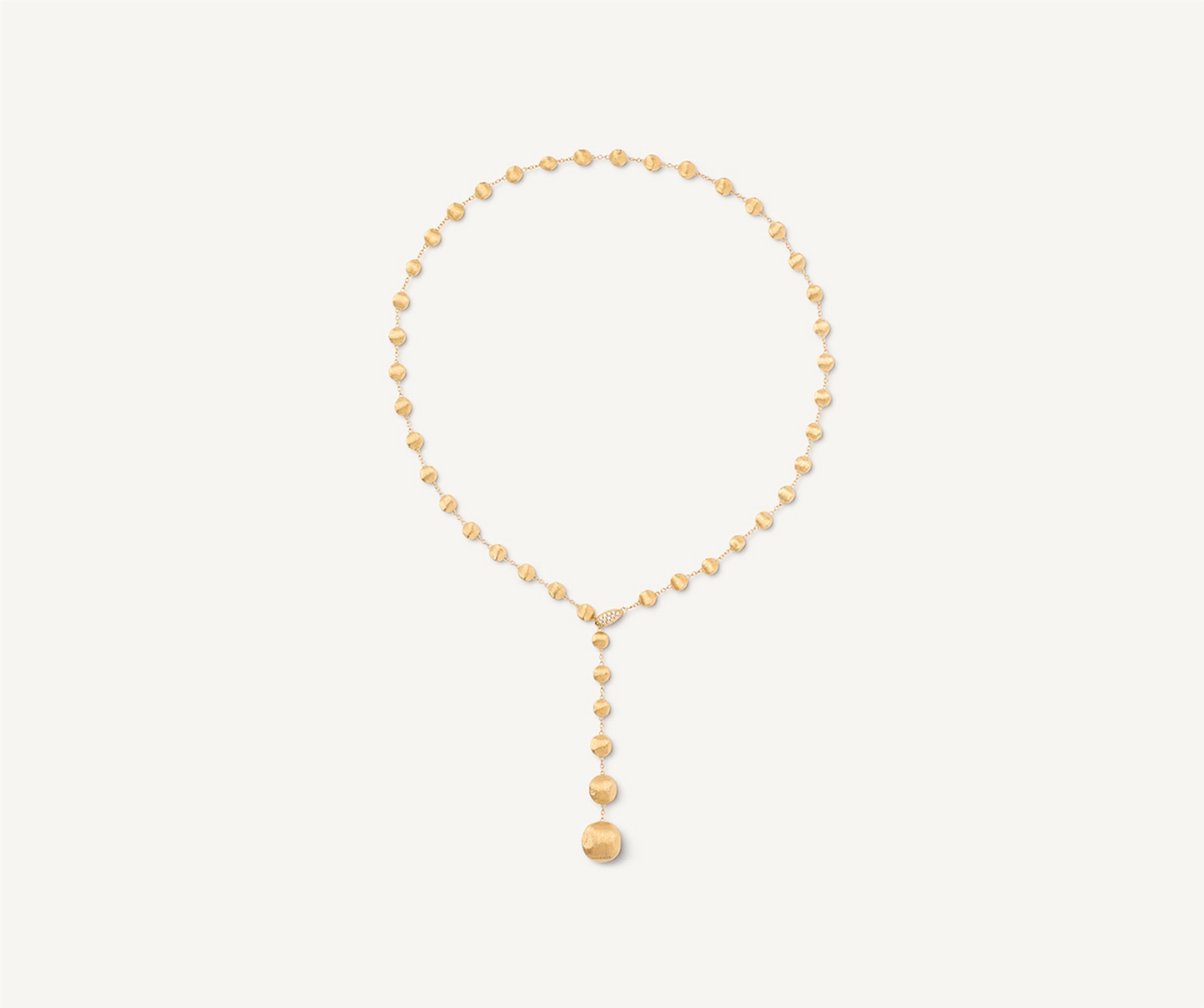 Marco Bicego Africa Bead Lariat Necklace w/Diamond Pavé Clasp