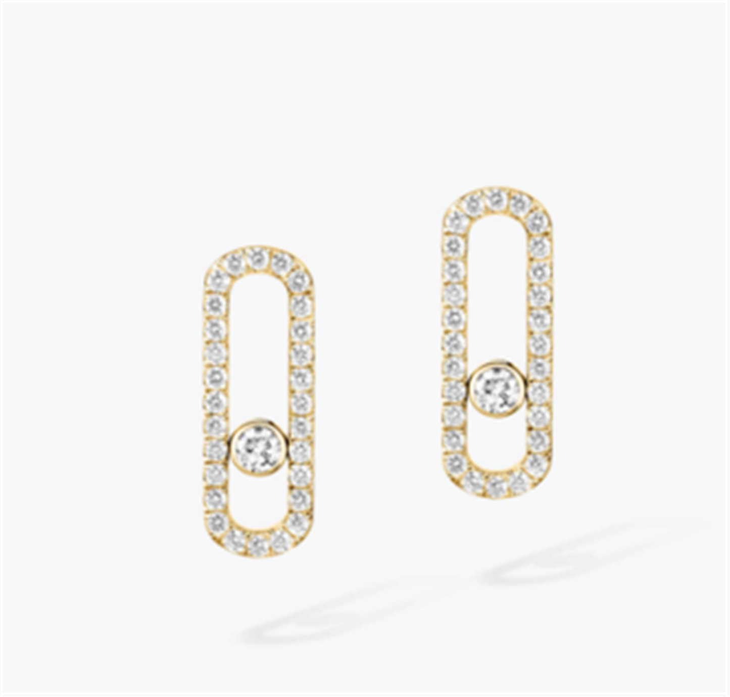 Messika Move Uno Pave-Set Diamond Earrings in 18k Yellow Gold