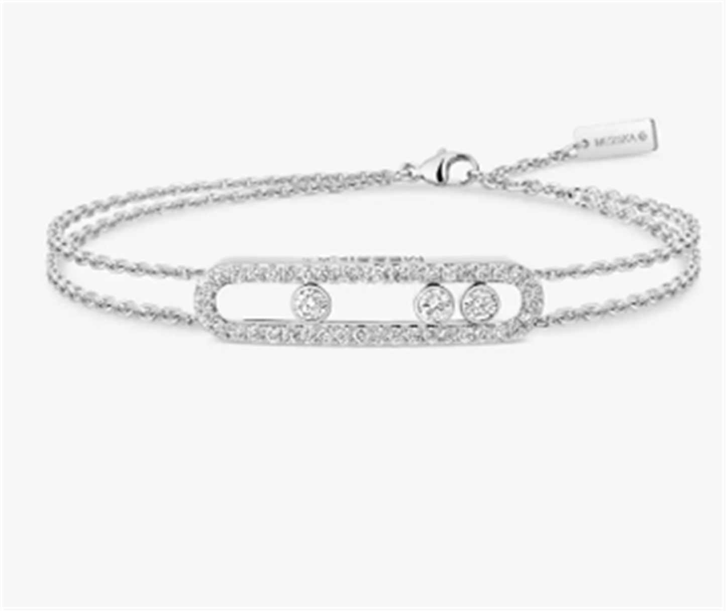 Messika Move Classique Diamond Pavé Bracelet in 18k White Gold