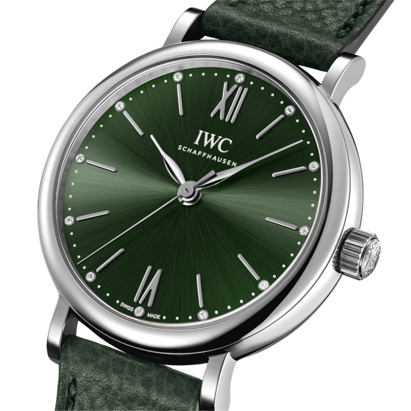 IWC Shaffhausen Portofino Automatic 34mm w/ Green Dial & Calf Strap