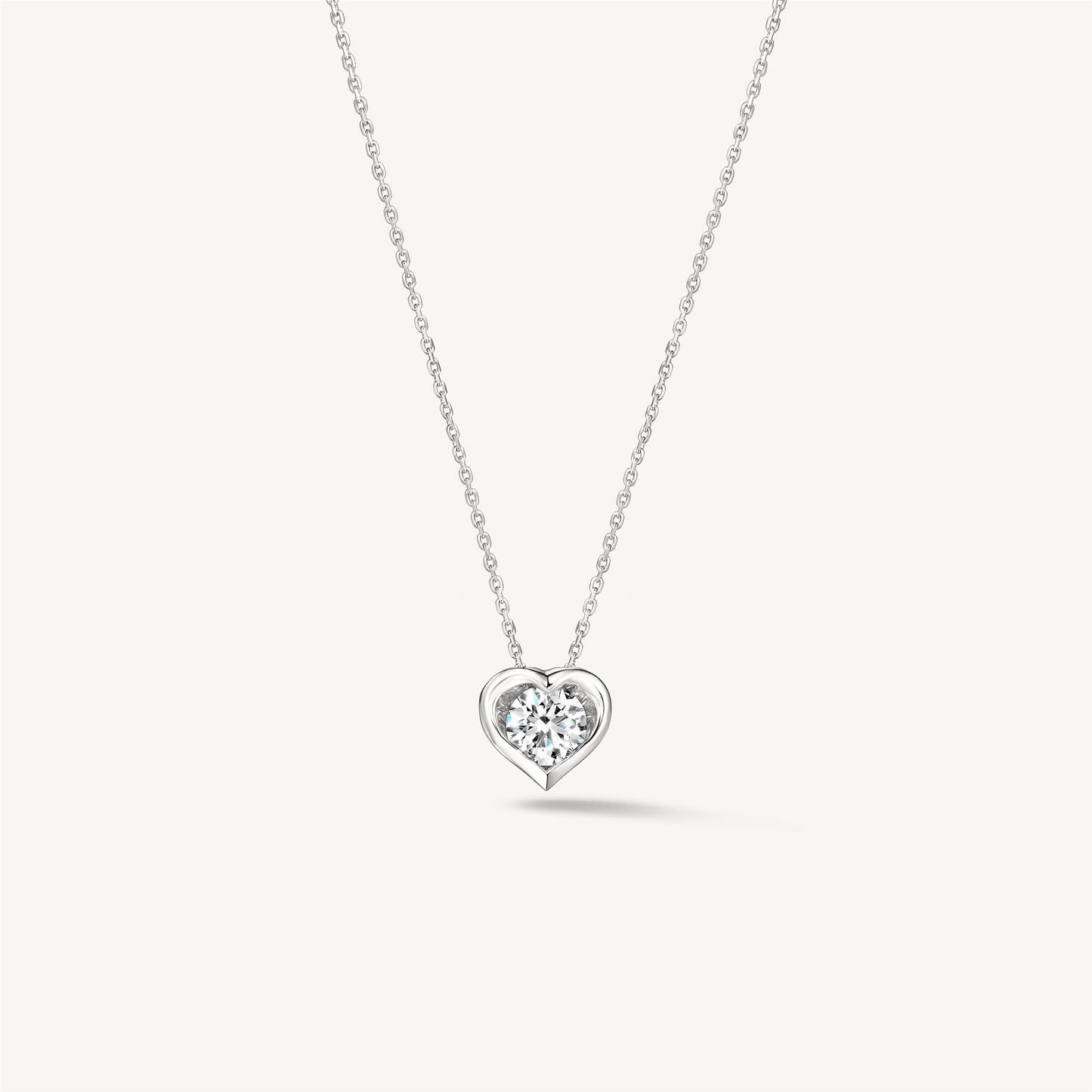 Hearts On Fire Whimsical Heart Single Diamond Pendant in 18k White Gold