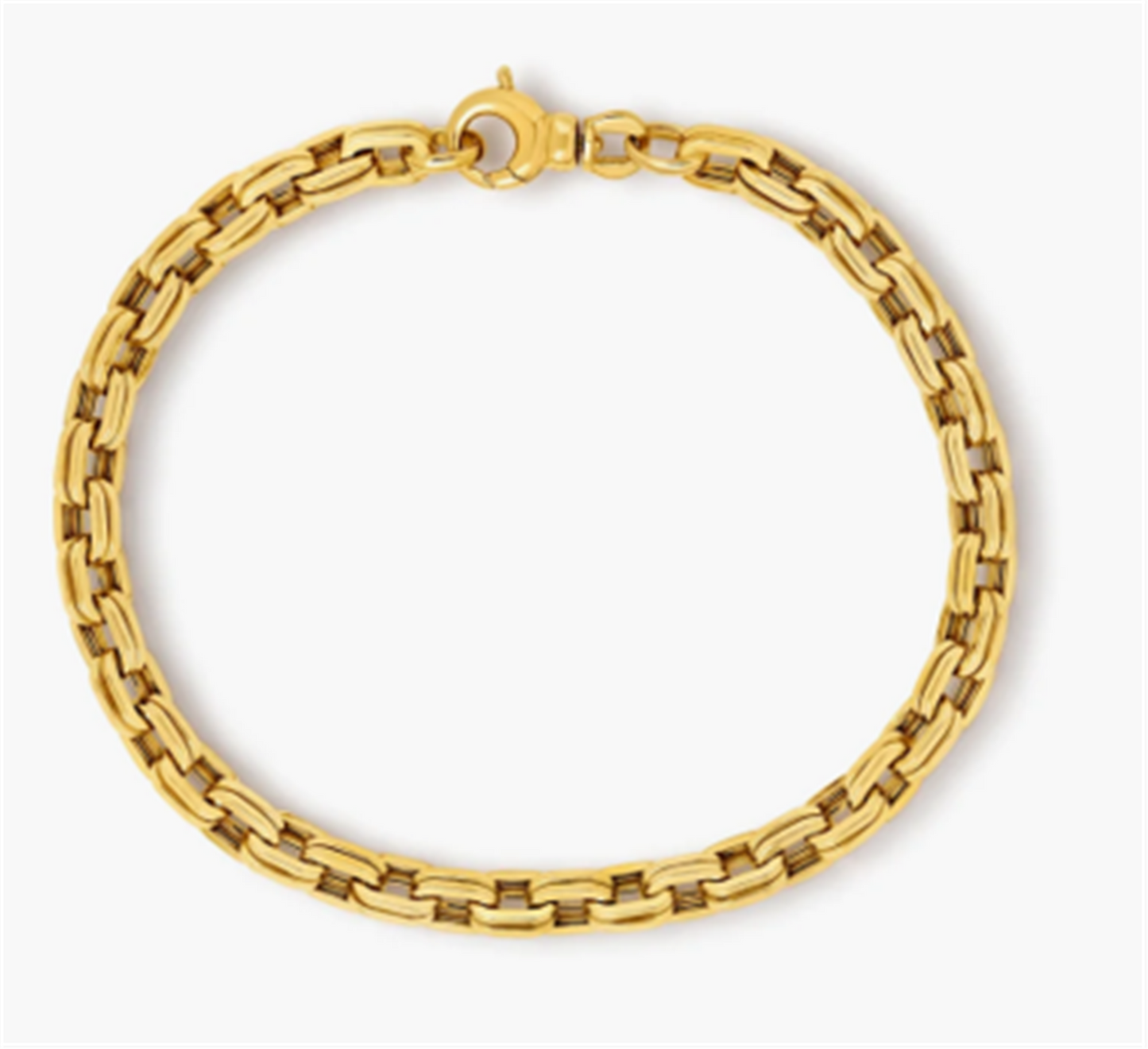 Roberto Coin Ridged Square Link Chain Bracelet in 18k Gold