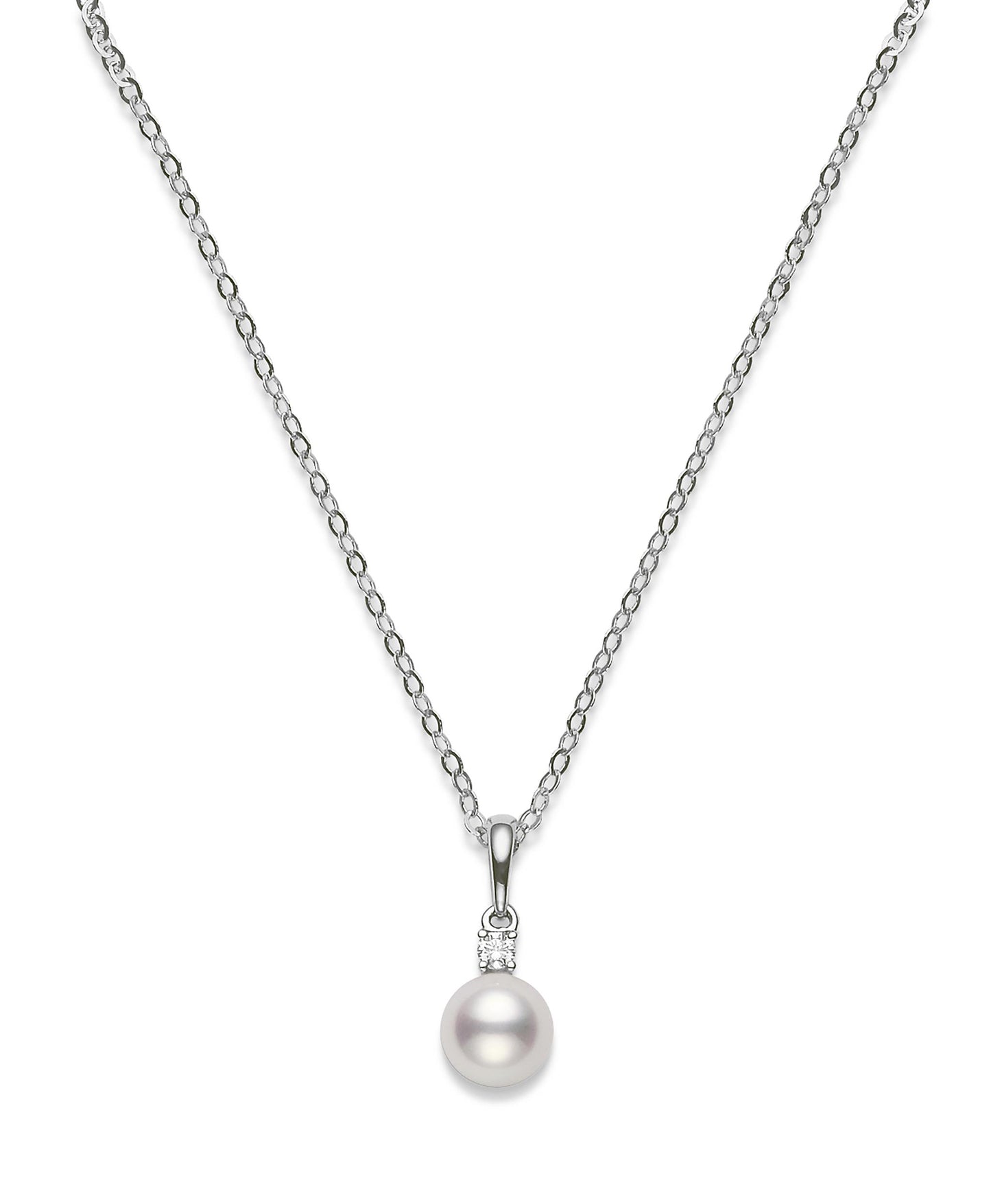 Mikimoto Akoya Cultured Single Pearl & Diamond Pendant