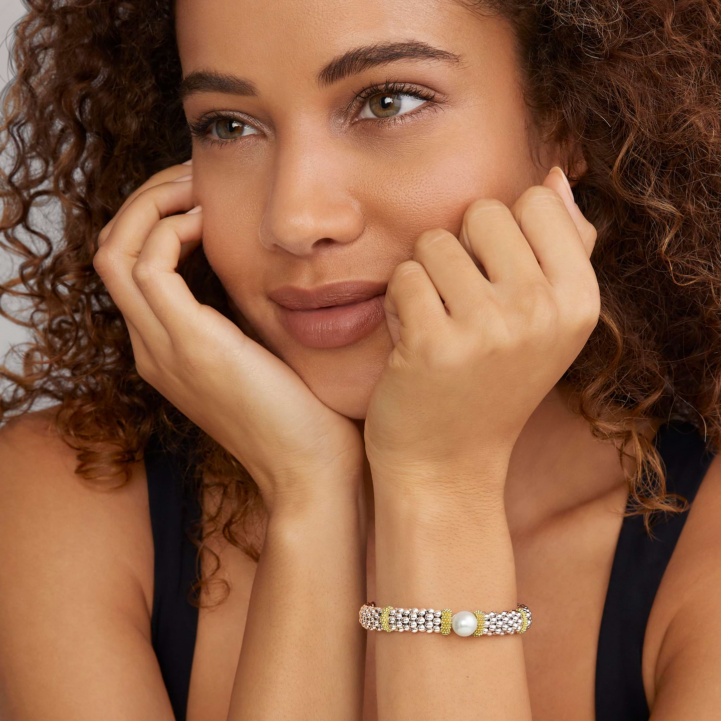Lagos Two-Tone Pearl Caviar Bracelet