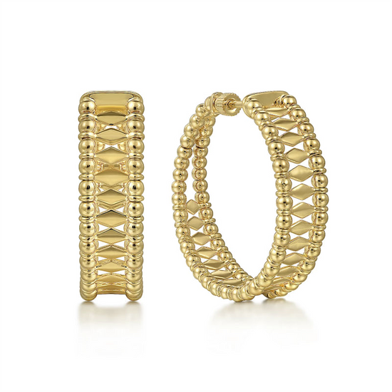 Gabriel & Co. 30mm Gold Bujukan Classic Hoop Earrings