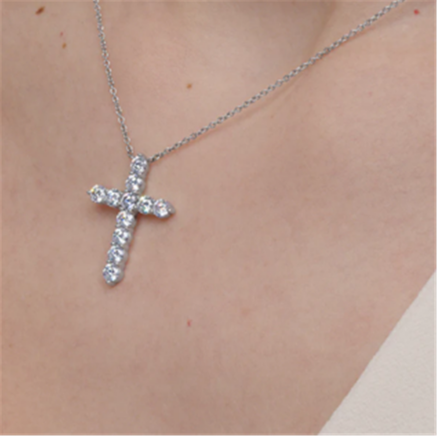 Kwiat Large Diamond Cross Pendant Necklace in 18k White Gold
