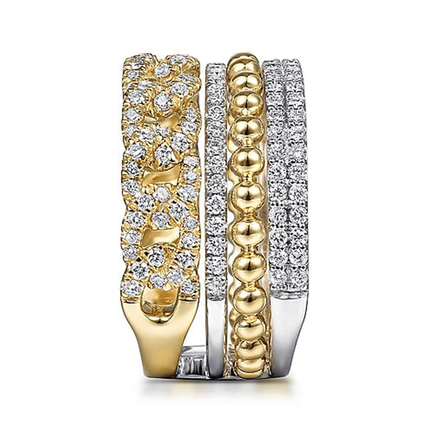 Gabriel & Co. Two Tone Bujukan Diamond Stackable Ring