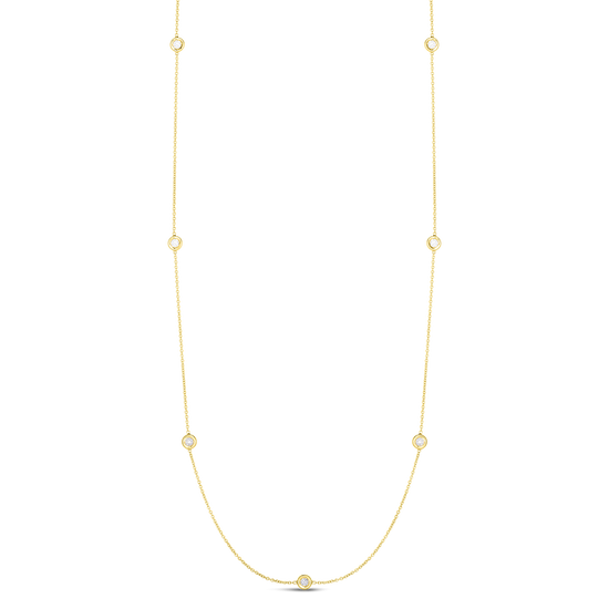 Roberto Coin Gold Diamonds by the Inch 7 Station Necklace