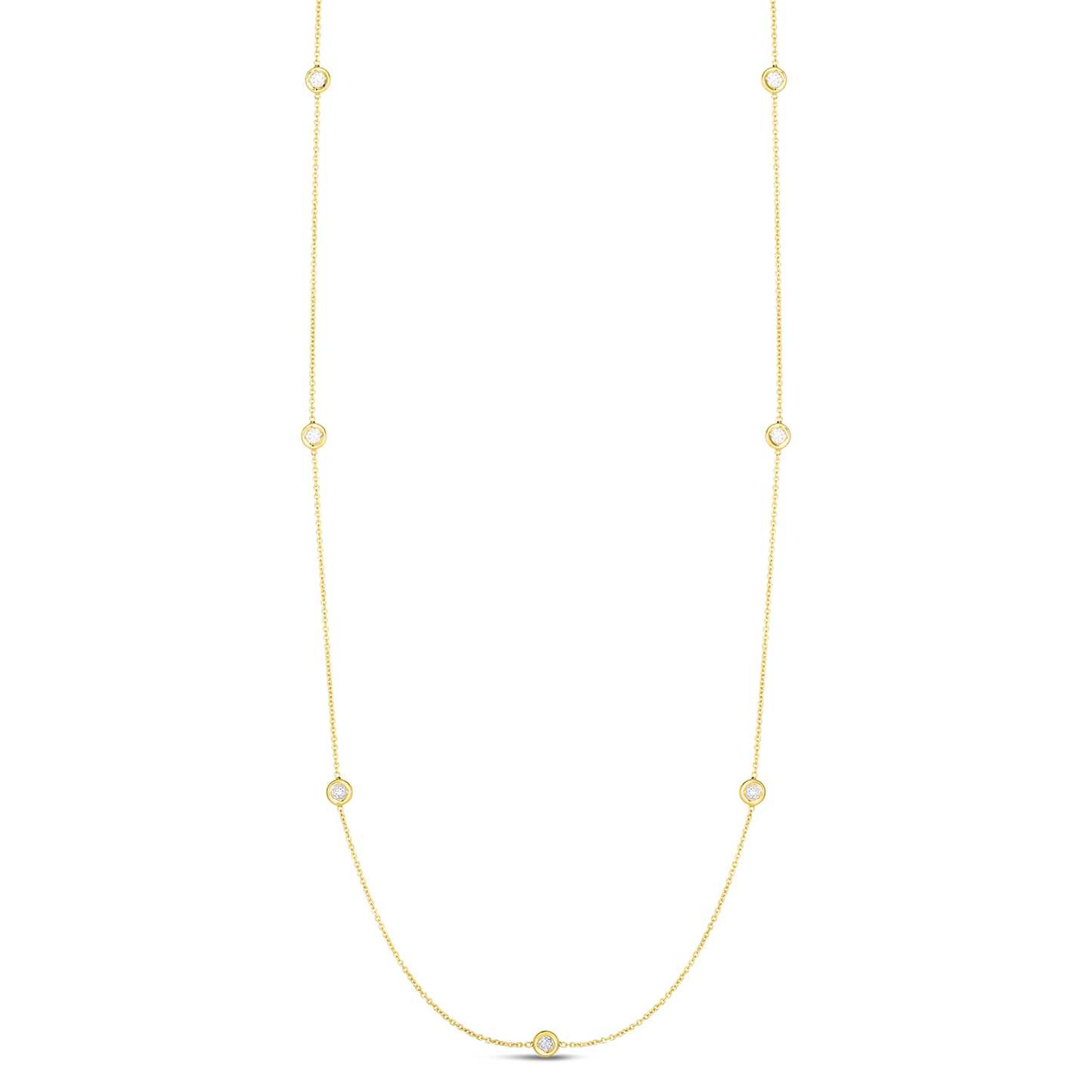 Roberto Coin Gold Diamonds By The Inch 7 Station Necklace