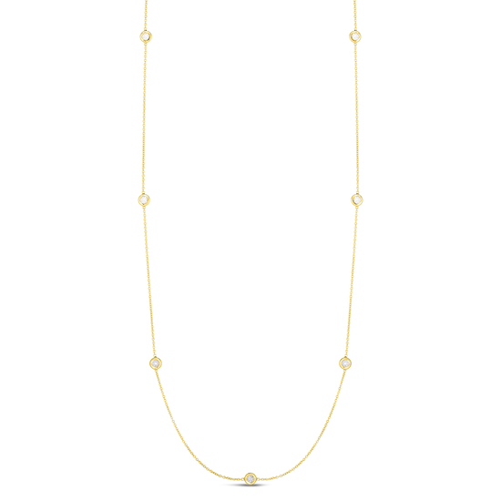 Roberto Coin Gold Diamonds By The Inch 7 Station Necklace