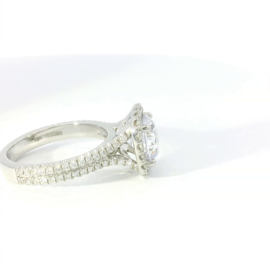 Michael M. Round Center w/ Diamond Halo & Split Shank Engagement Ring Setting