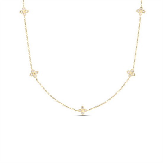 Roberto Coin Love by the Inch 5 Station Diamond Flower Necklace
