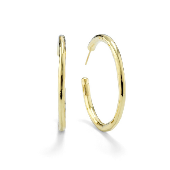 Ippolita Gold Medium Hammered Hoop Earrings