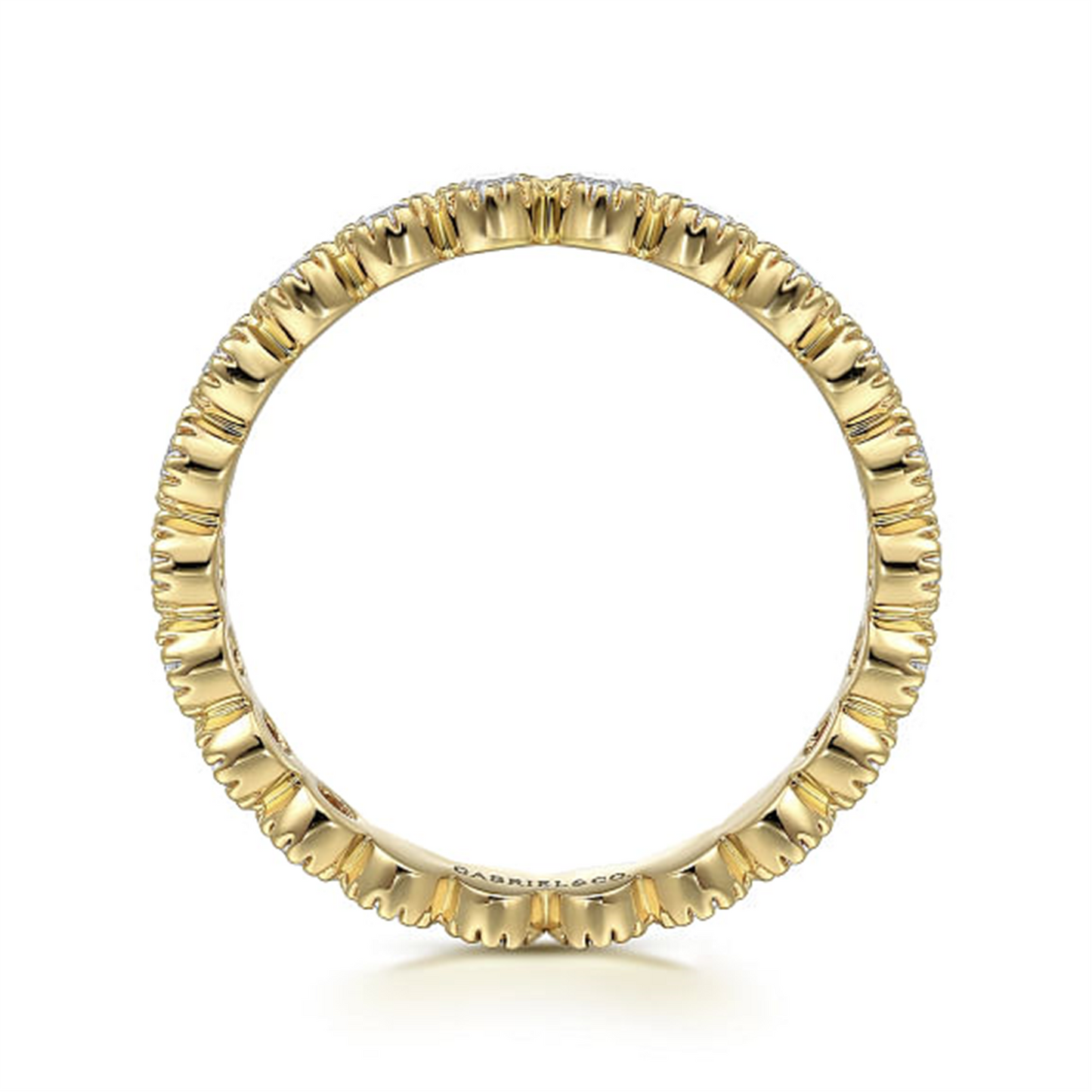 Gabriel & Co. Gold Diamond Bezel Setting Eternity Stackable Ring
