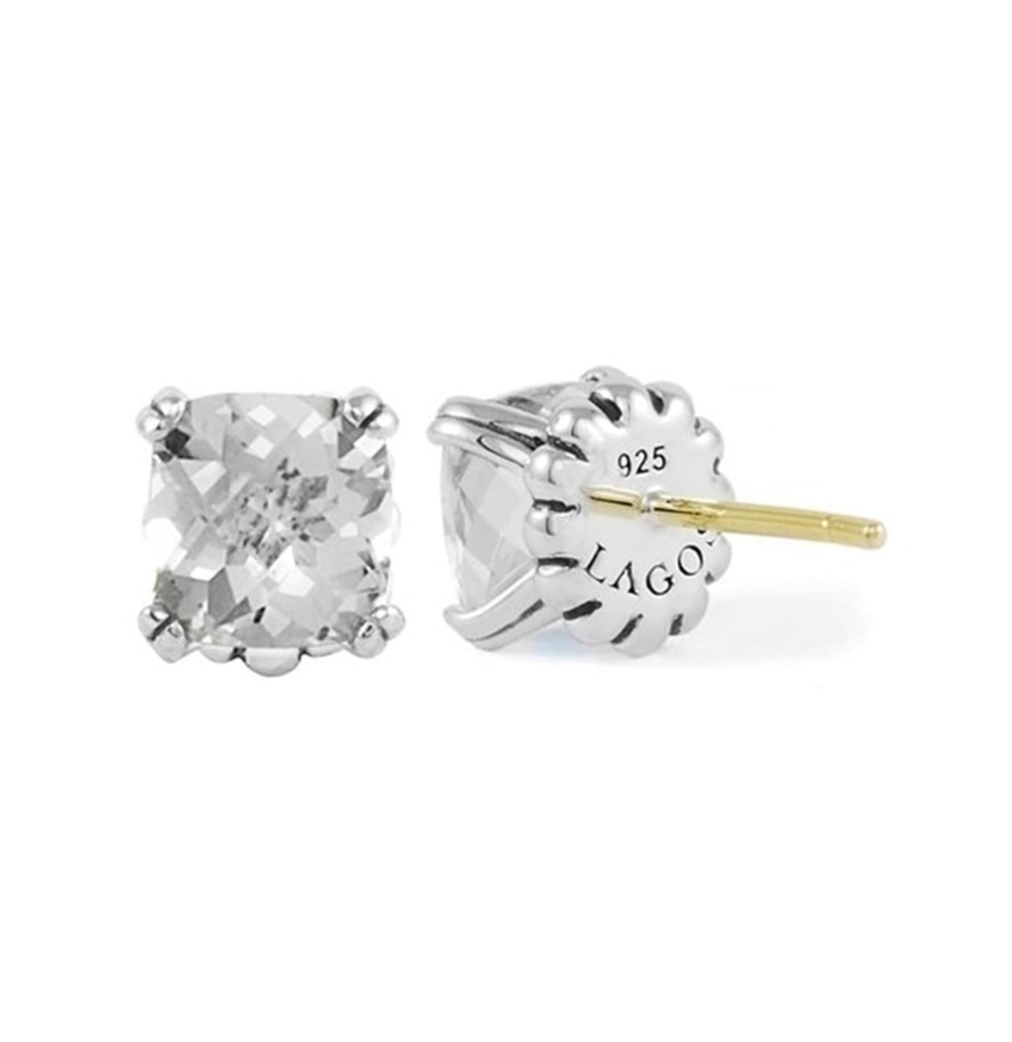 Lagos White Topaz Stud Earrings in Sterling Silver