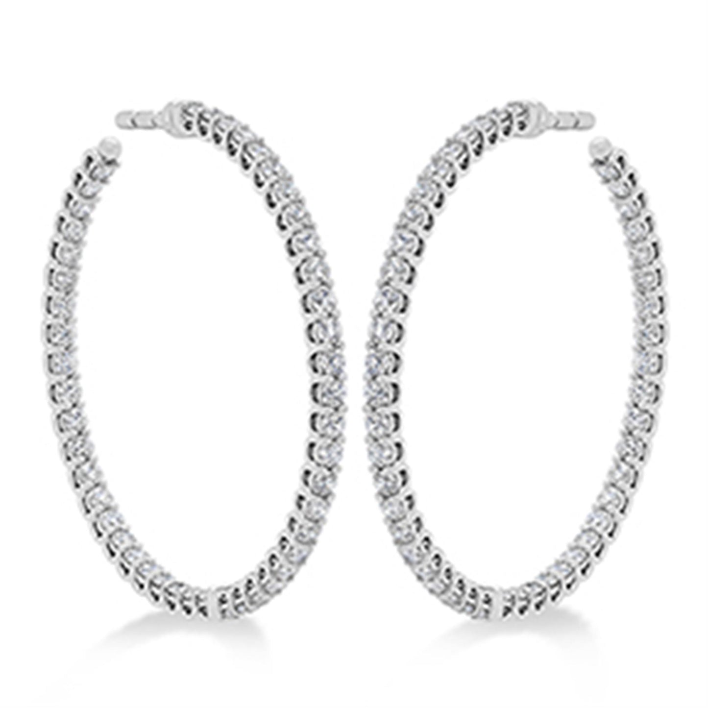 Hearts on Fire Medium Inside Out Diamond Hoops in 18k White Gold