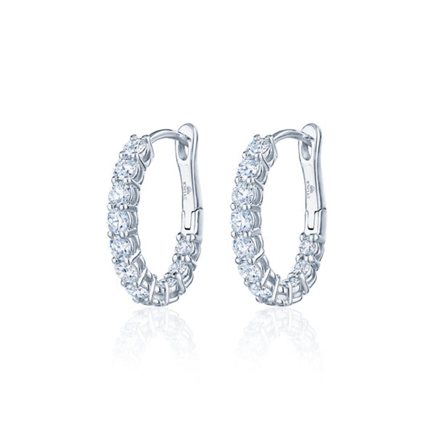 Kwiat Petite Diamond Hoop Earrings in 18k White Gold