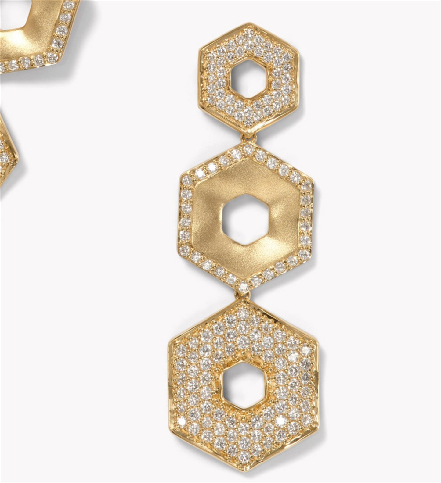 Jamie Turner Eclipse Statement Diamond Earrings in 18k Yellow Gold