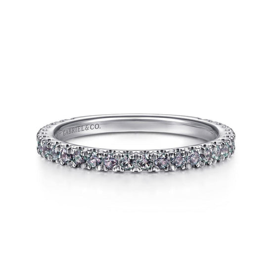 Gabriel & Co. White Gold Alexandrite Stackable Ring