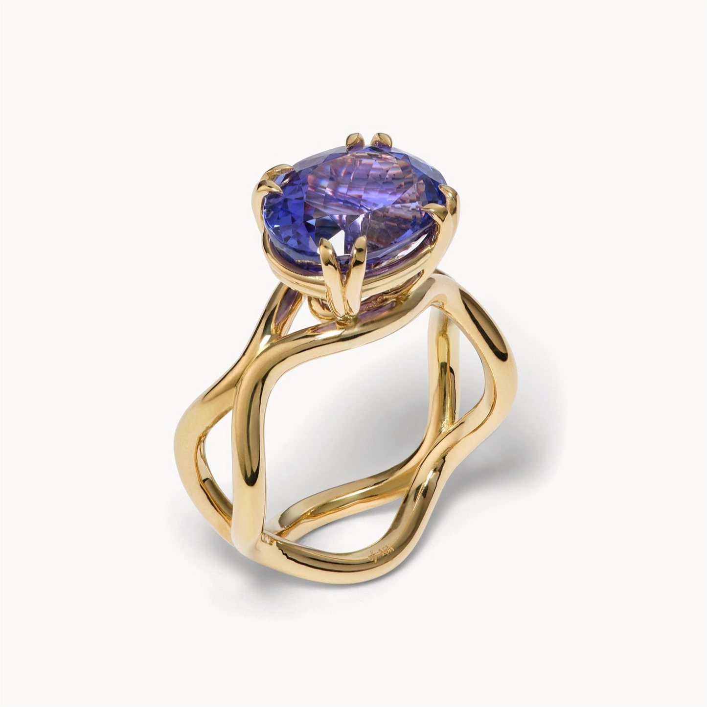 Jamie Turner Rose Tanzanite Ring in 18k Yellow Gold