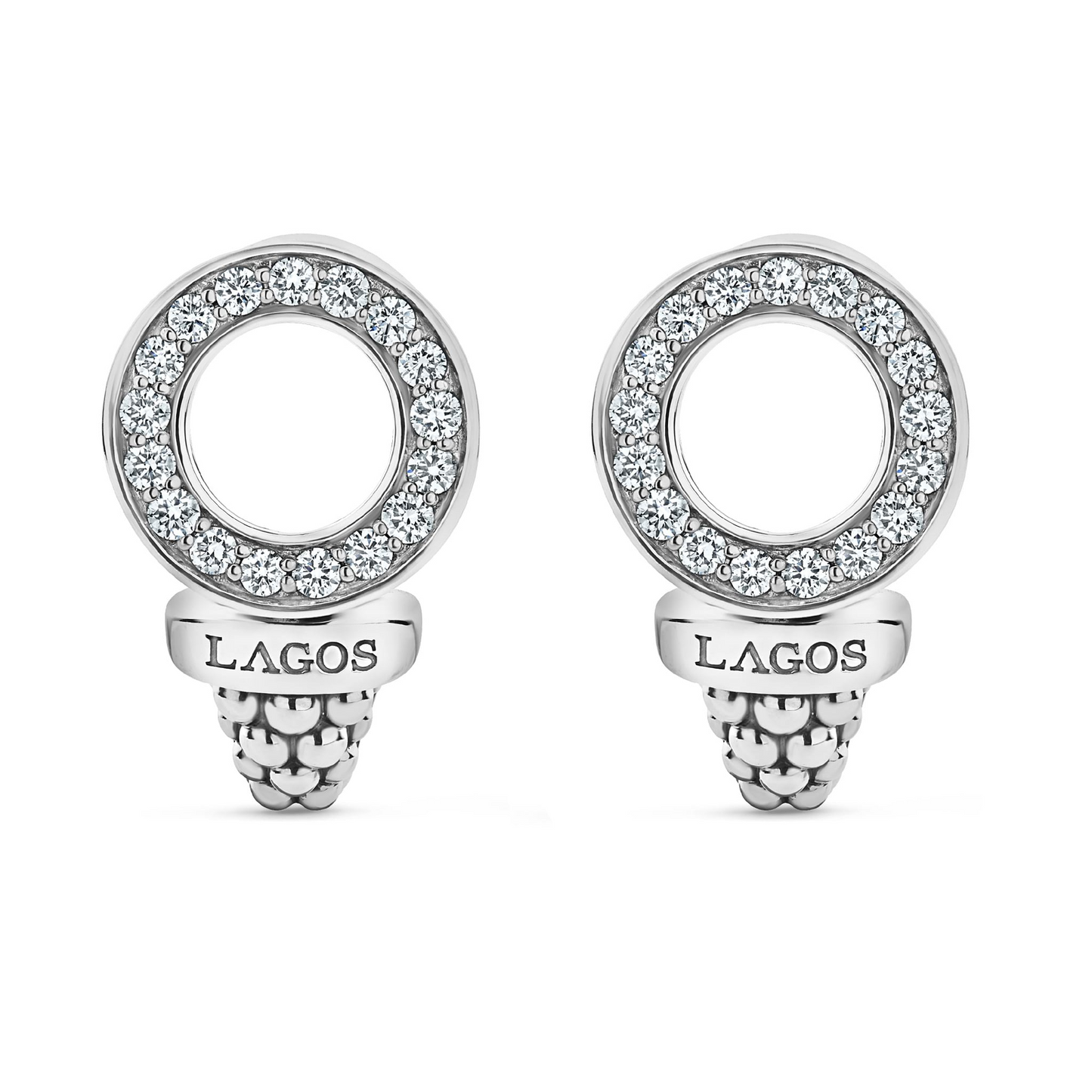 Lagos Caviar Diamond Circle Earrings