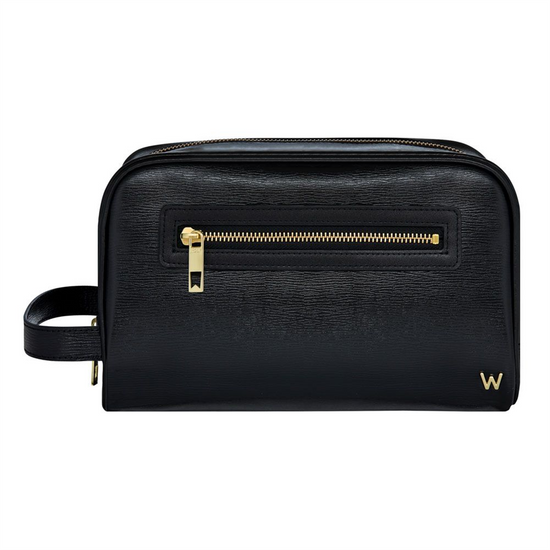 WOLF W Washbag in Black Vegan Leather