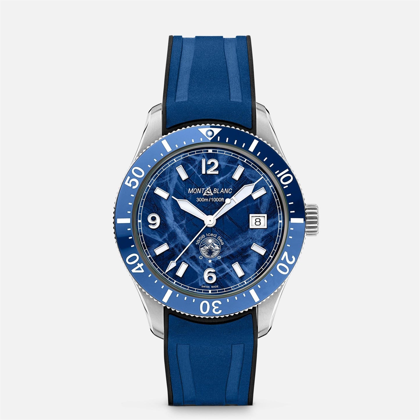 Montblanc 1858 Iced Sea Automatic Date in Blue