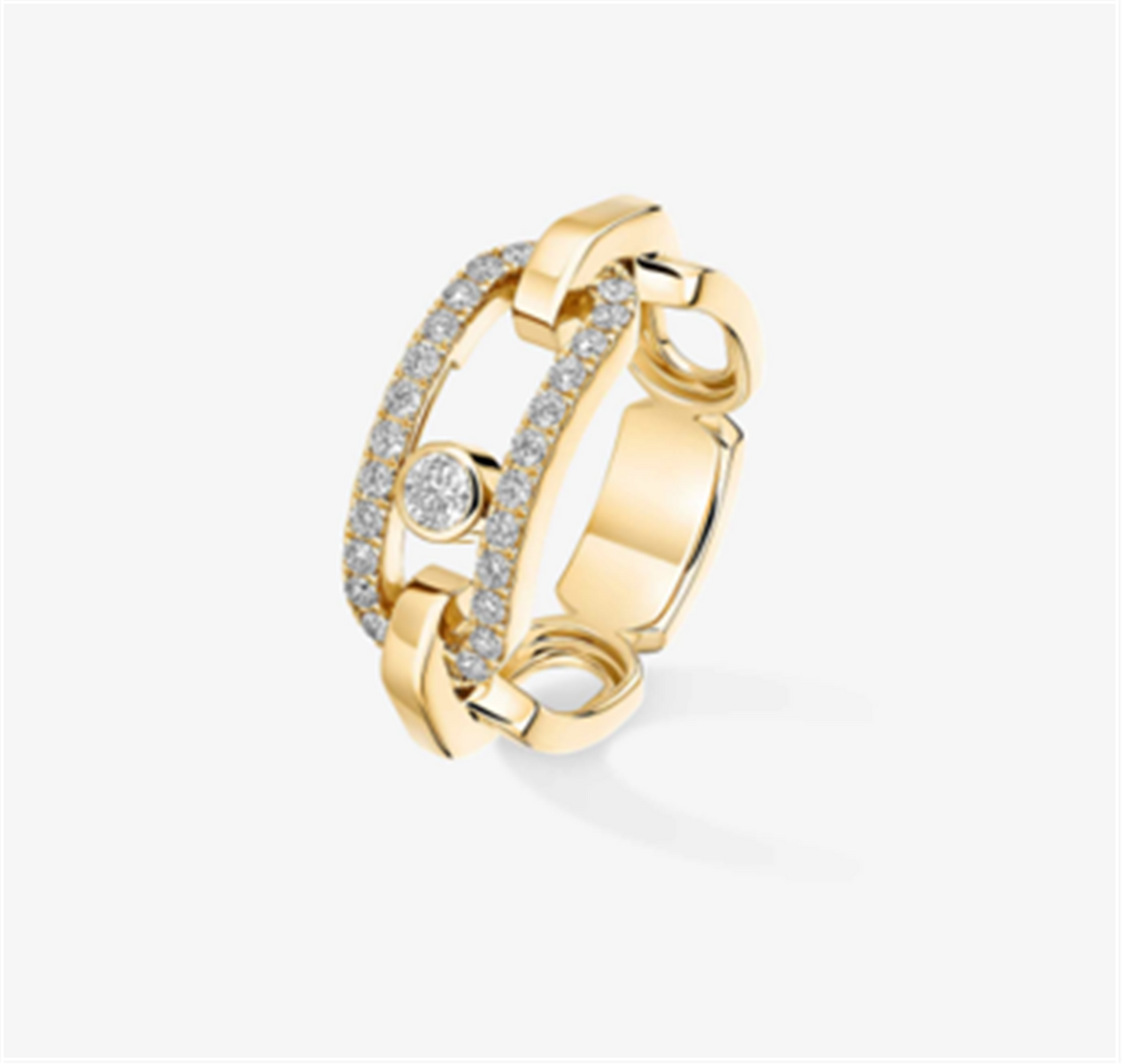 Messika Move Link Diamond Ring in 18k Yellow Gold