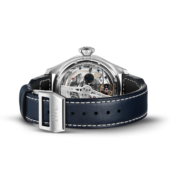 IWC Shaffhuasen Big Pilot's Watch Perpetual Calendar 46mm w/ Blue Dial & Blue Calf Strap