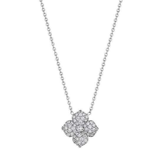 White Gold Flower Necklace