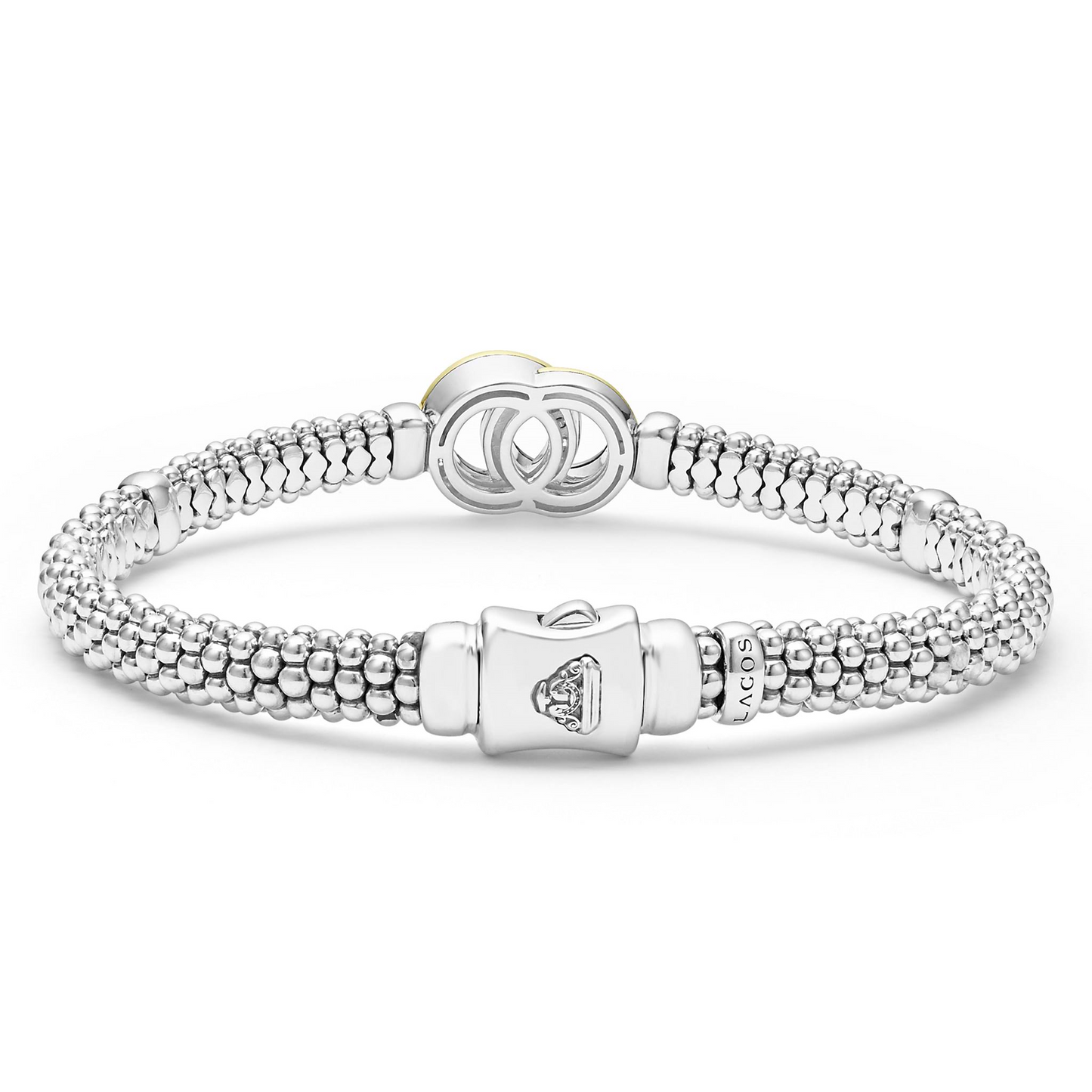 Lagos Two-Tone Interlocking Diamond Caviar Braceletm - 6mm
