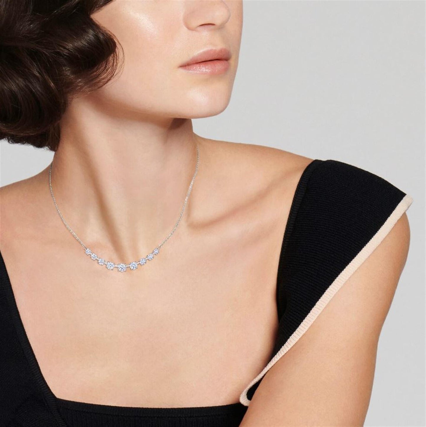 Kwiat Starry Night Nine-Stone Demi Diamond Necklace in 18k White Gold