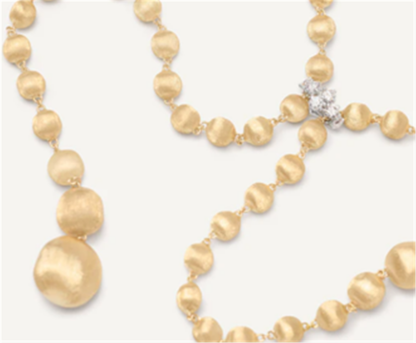 Marco Bicego Africa Lariat .50ct Diamond Necklace with Pave Clasp in 18k Gold