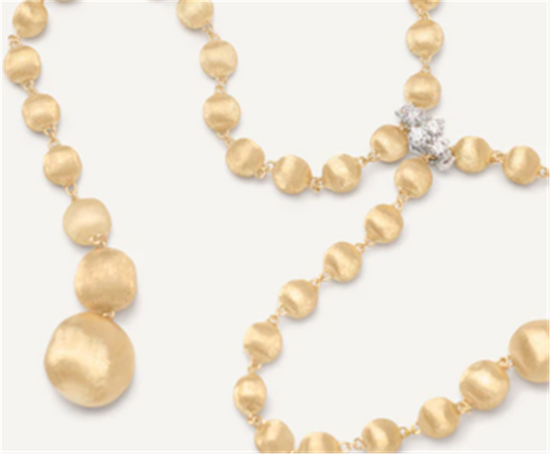 Marco Bicego Africa Lariat .50ct Diamond Necklace with Pave Clasp in 18k Gold