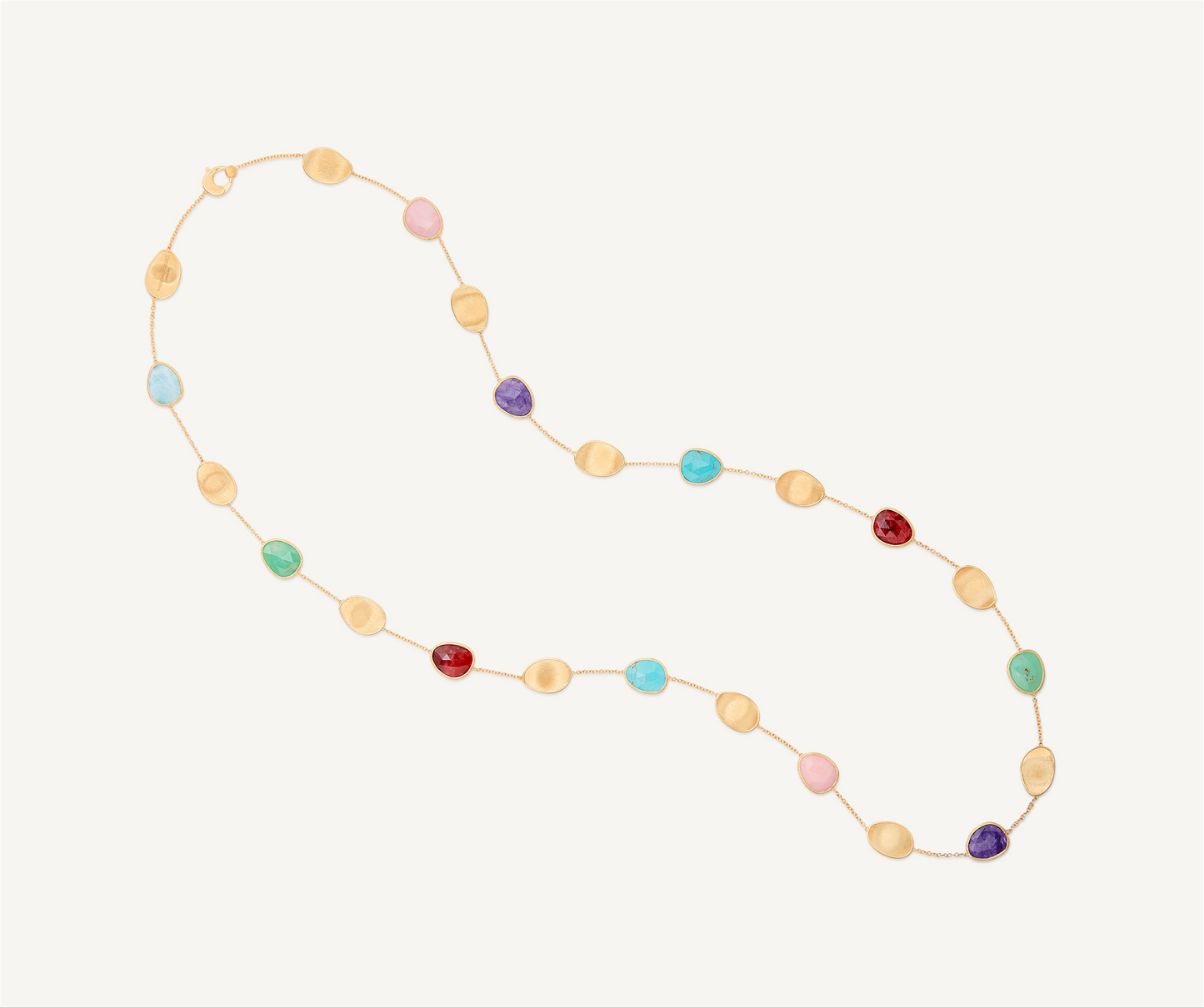 Marco Bicego Lunaria Long Mixed Gemstone & Petal Necklace