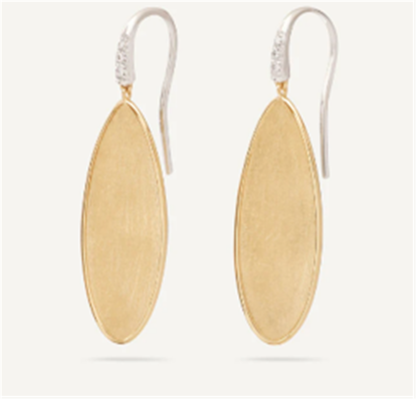 Marco Bicego Petal Drop Earrings with Diamond Hooks in 18k Gold