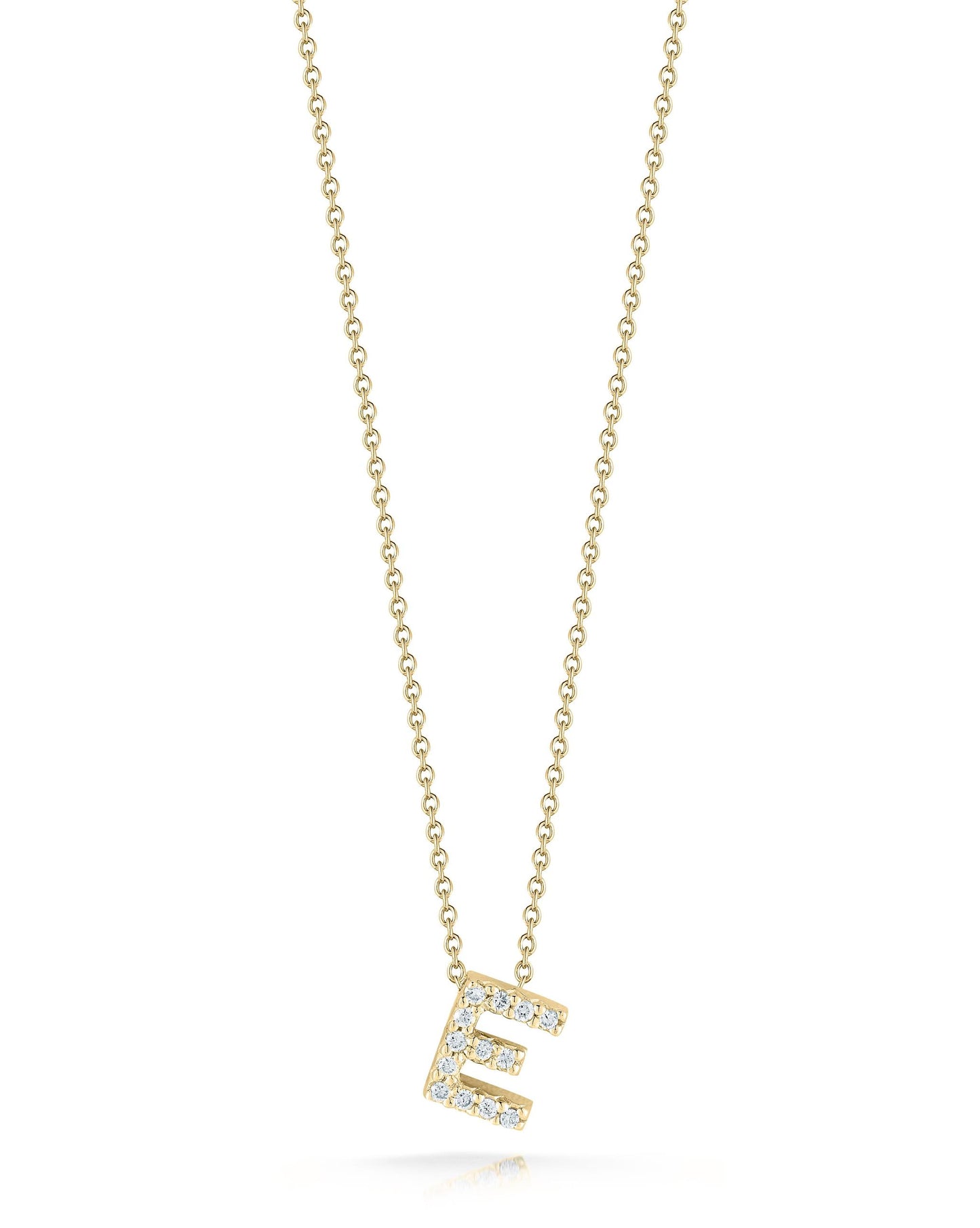 Roberto Coin Gold Diamond Love Letter E Necklace