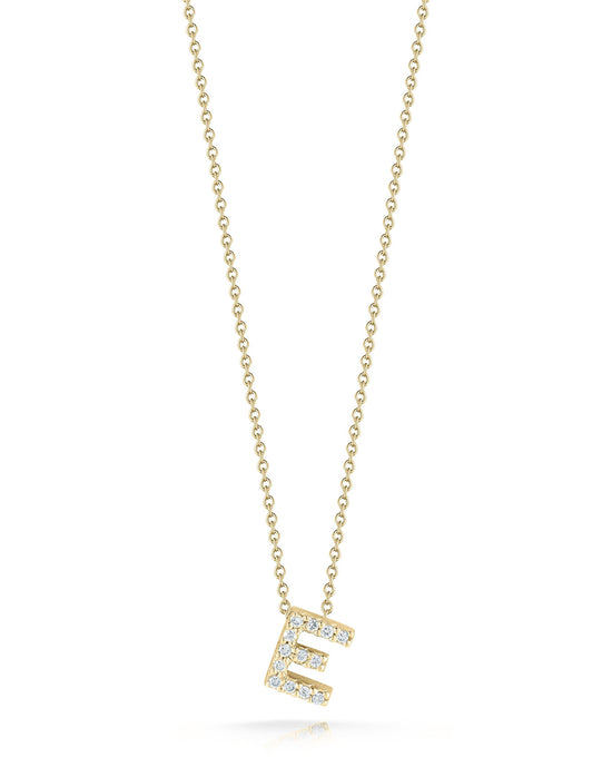 Roberto Coin Gold Diamond Love Letter E Necklace