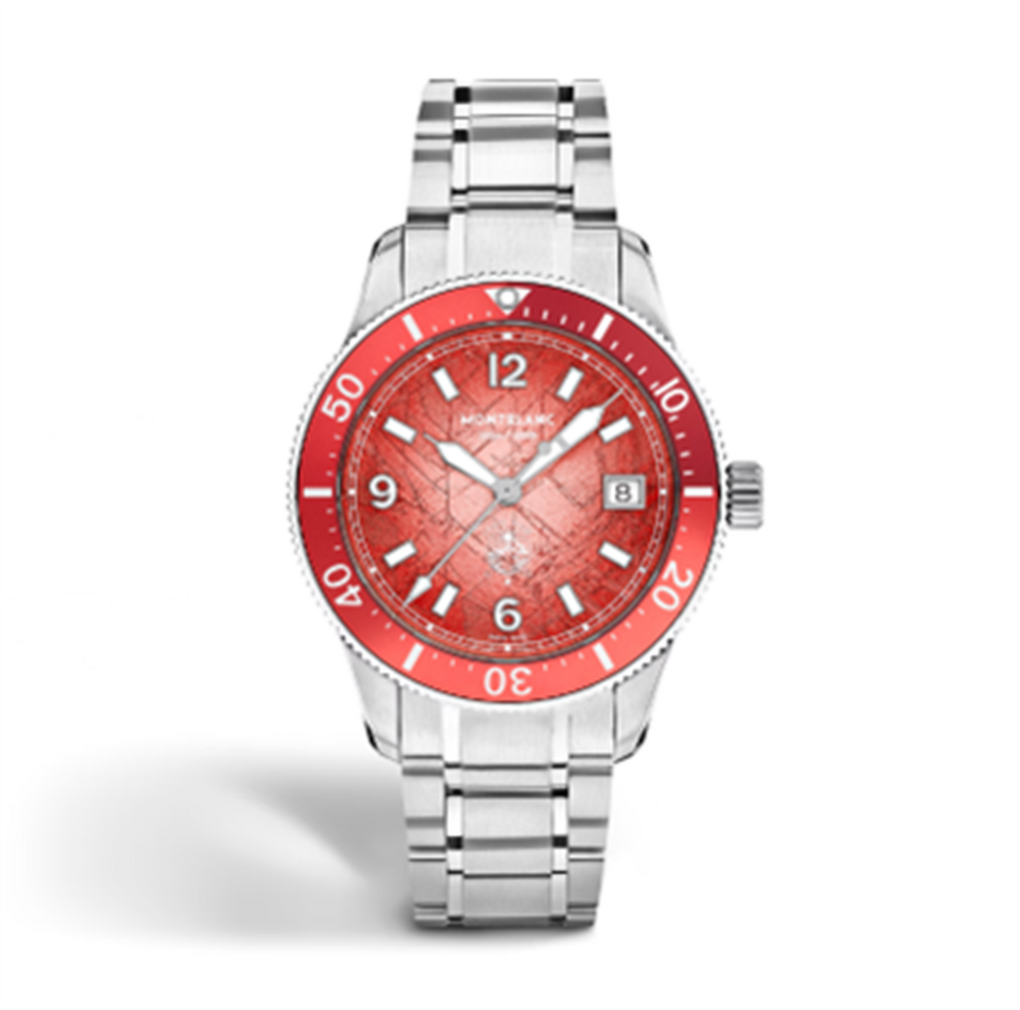 MontBlanc Stainless Steel Iced Sea Automatic Date 0 Oxygen Limited Edition - 300 Pieces