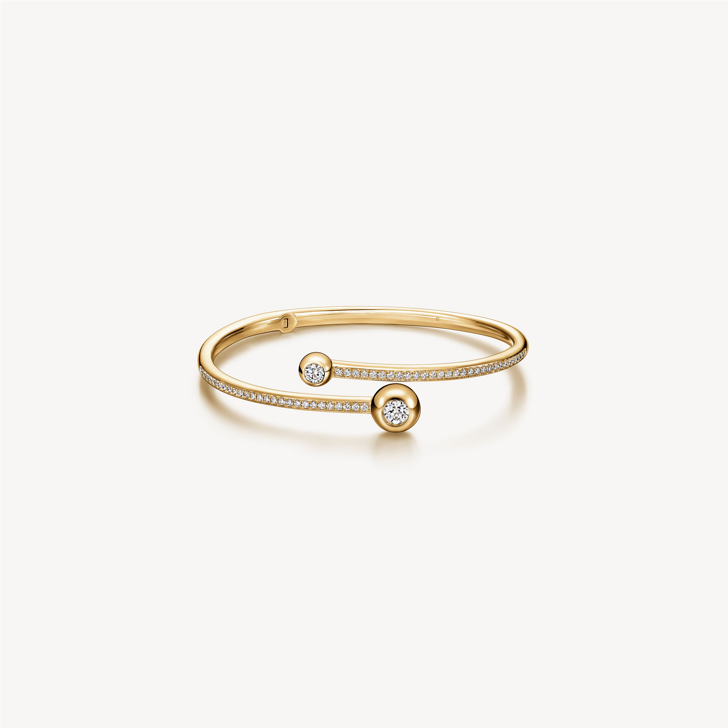 Hearts On Fire Dream Bypass Pave Bangle in 18k Yellow Gold